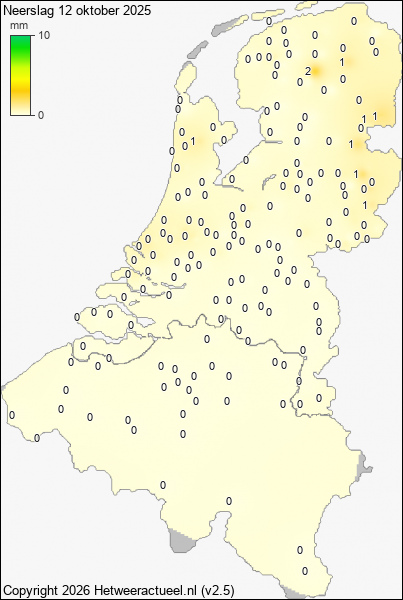 Neerslag 12 oktober 2025