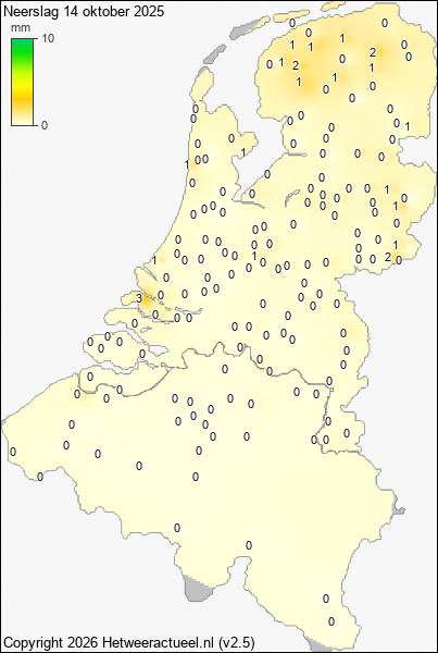 Neerslag 14 oktober 2025