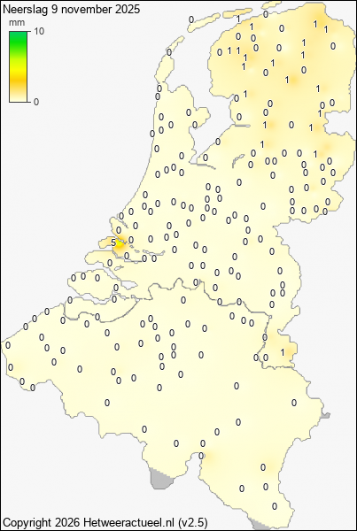 Neerslag 9 november 2025