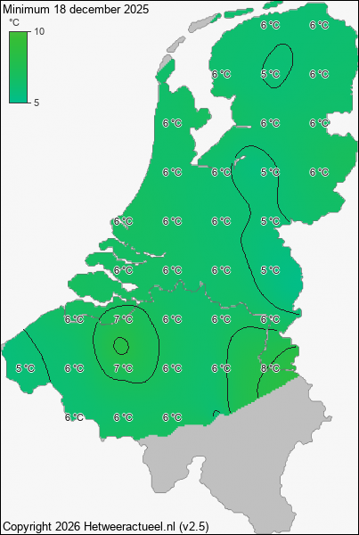 Minimum temperatuur 18 december 2025
