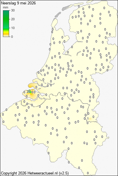 Neerslag 9 mei 2026