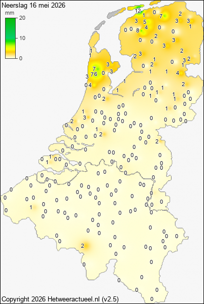 Neerslag 16 mei 2026