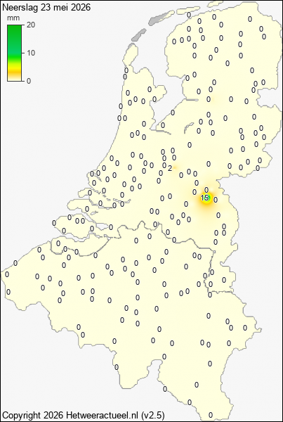 Neerslag 23 mei 2026