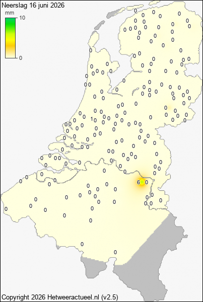 Neerslag 16 juni 2026