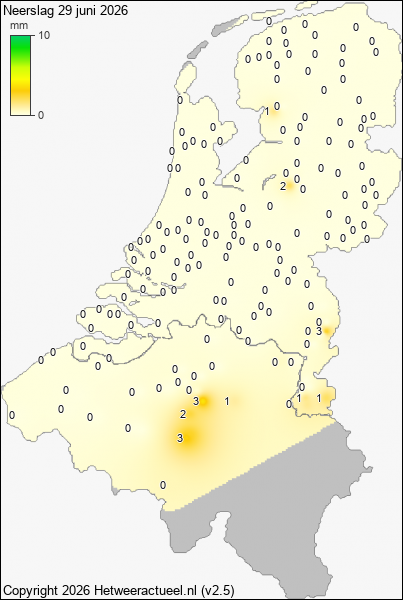 Neerslag 29 juni 2026