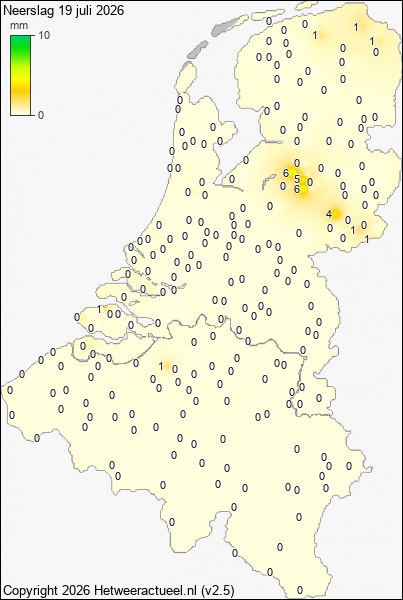Neerslag 19 juli 2026