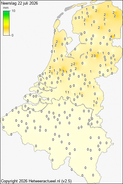 Neerslag 22 juli 2026