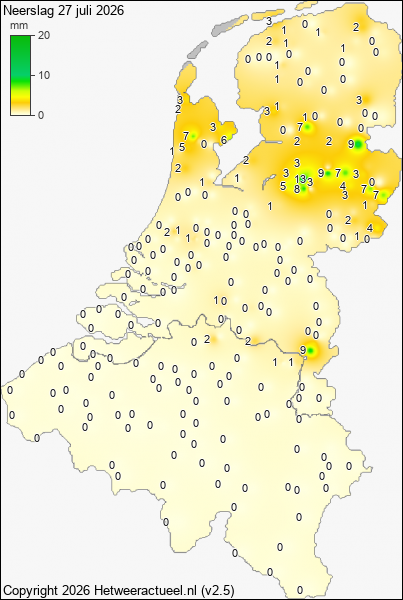 Neerslag 27 juli 2026