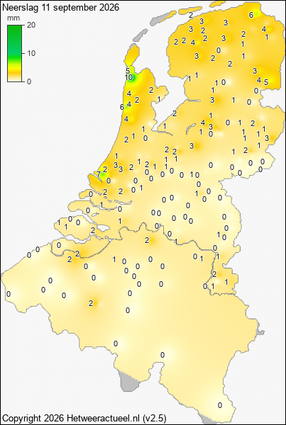 Neerslag 11 september 2026