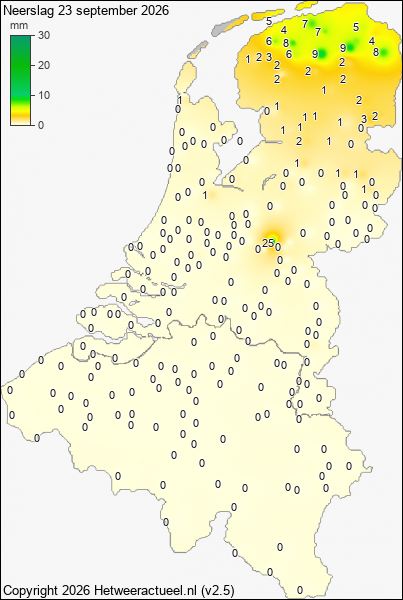Neerslag 23 september 2026