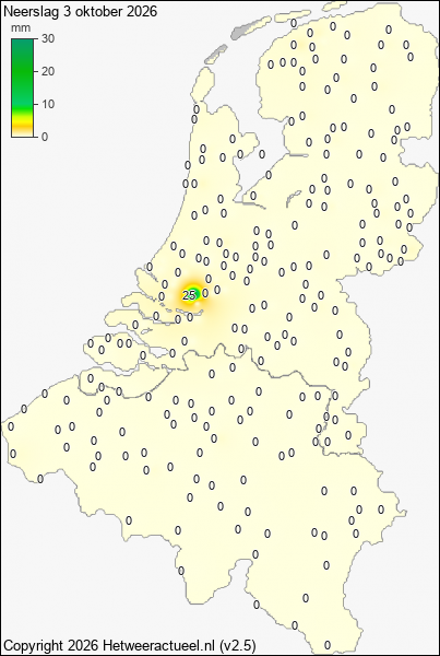 Neerslag 3 oktober 2026