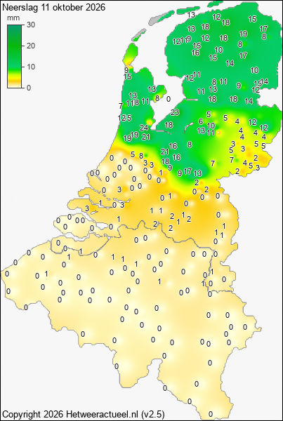 Neerslag 11 oktober 2026