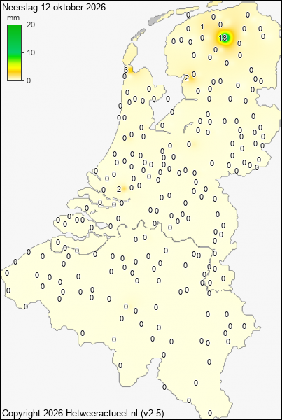 Neerslag 12 oktober 2026