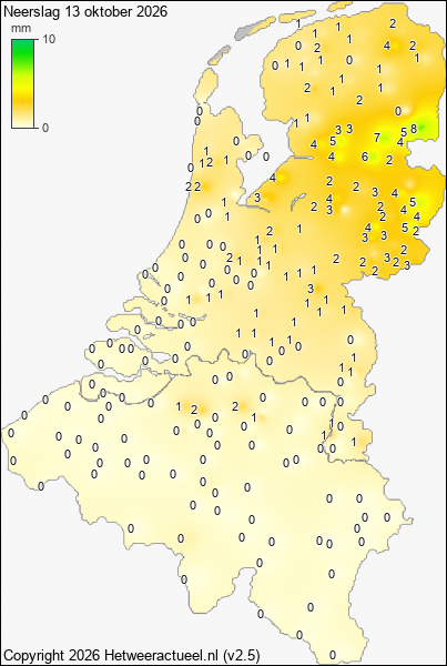 Neerslag 13 oktober 2026