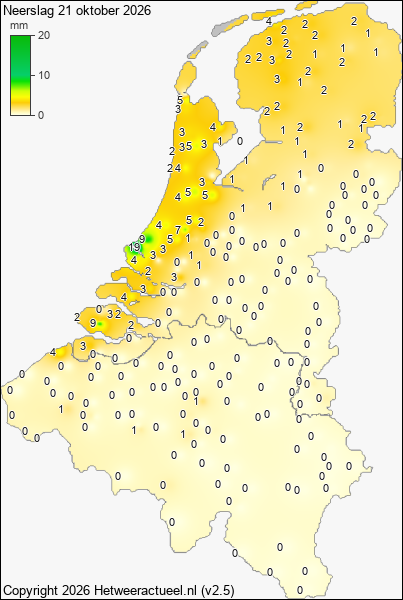 Neerslag 21 oktober 2026