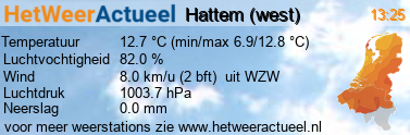 het weer in Hattem (west)