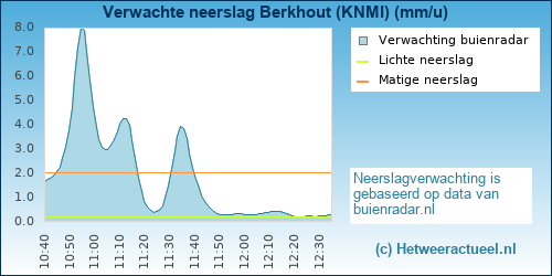 neerslag verwachting Berkhout (KNMI)