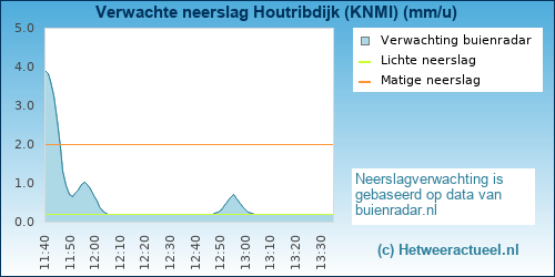 neerslag verwachting Houtribdijk (KNMI)
