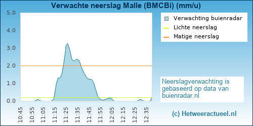 neerslag verwachting Malle (BMCBi)