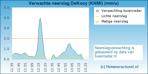 neerslag verwachting DeKooy (KNMI)