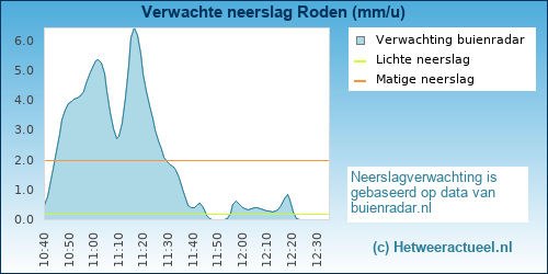 neerslag verwachting Roden
