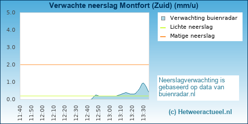 neerslag verwachting Montfort (Zuid)