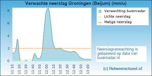 neerslag verwachting Groningen (Beijum)
