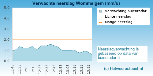 neerslag verwachting Wommelgem