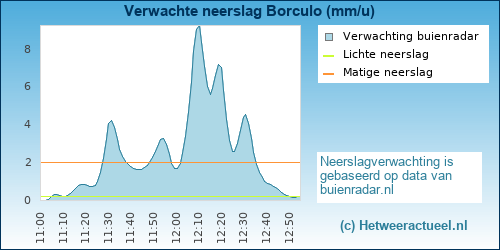 neerslag verwachting Borculo