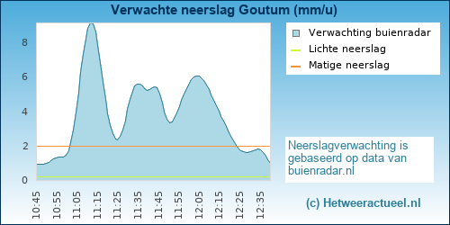 neerslag verwachting Goutum