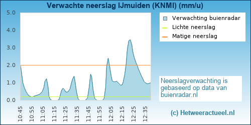 neerslag verwachting IJmuiden (KNMI)