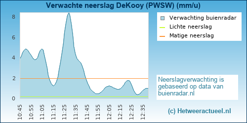 neerslag verwachting DeKooy (PWSW)
